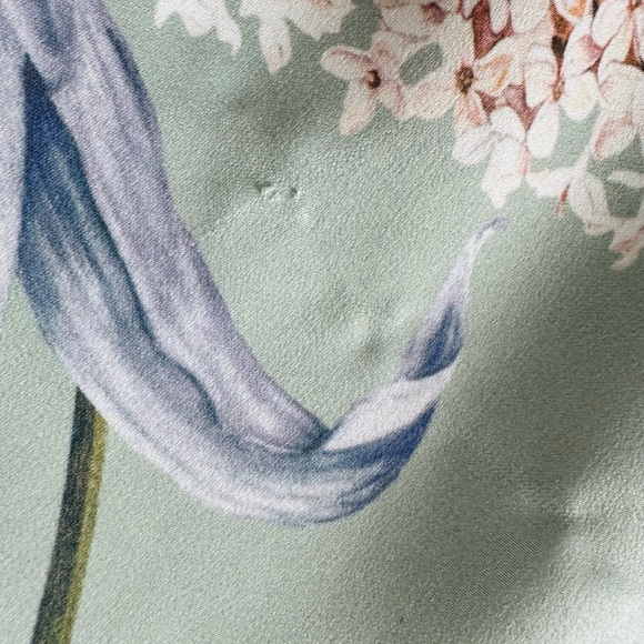 Show Me Your MuMu Mint Green and Pink Floral Off The Shoulder Dress Size M - Picture 4 of 5